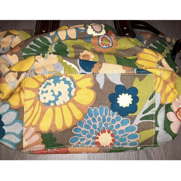 Fossil Coloful Floral Print Purse Handbag Shoulder Bag Key Charm Distressed Boho - Picture 8 of 11